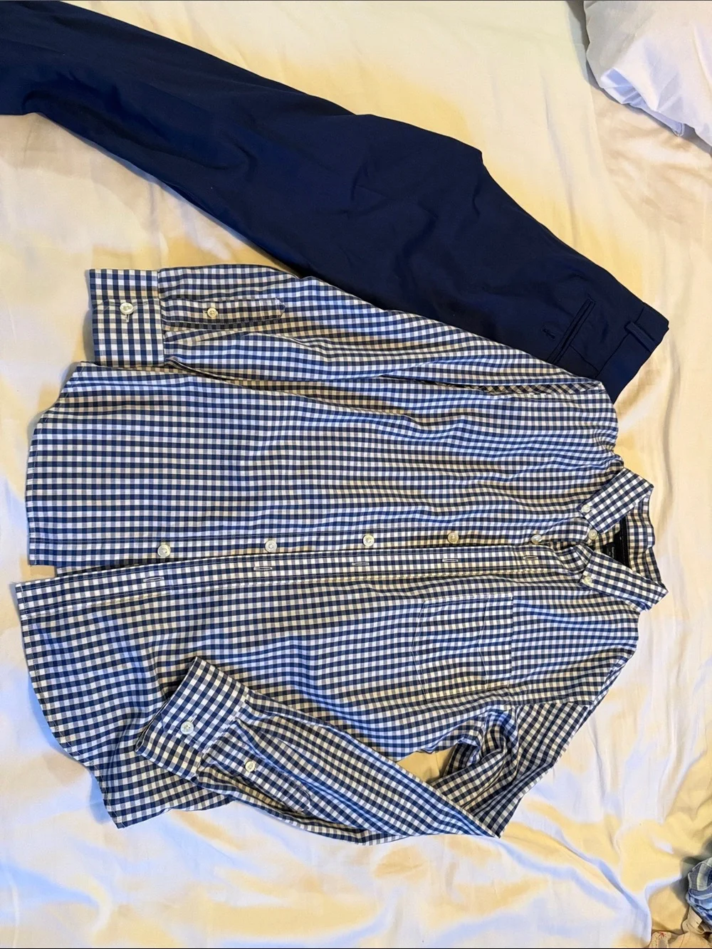 GAP Blue and White Gingham Button Shirt